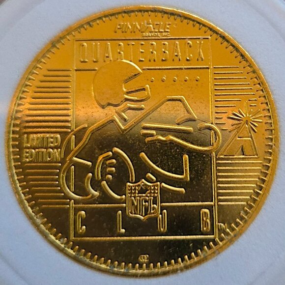 Frank Reich #14 Carolina Panthers 1996 Pinnacle QB Club Vintage NFL Coin - Picture 4 of 4